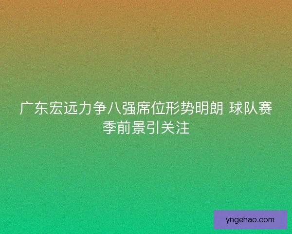 广东宏远力争八强席位形势明朗 球队赛季前景引关注